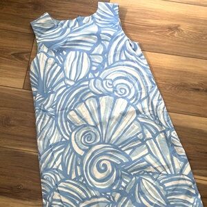 Vineyard Vines blue and white shell dress